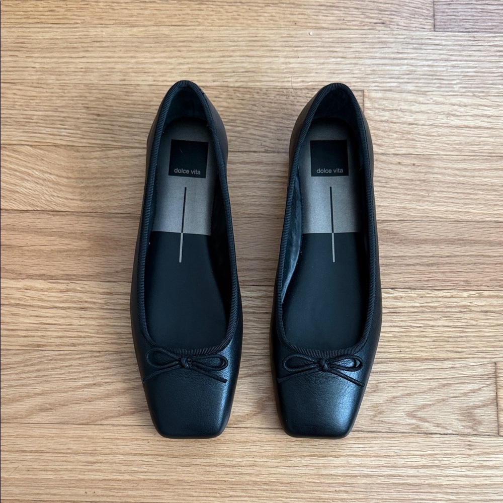 Dolce Vita Black Square-Toe Flats
